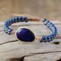 Preview: Lapislazuli Armband mit Natursteinperlen – handgefertigt, vegan