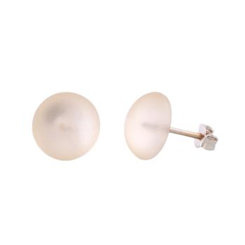 Ohrstecker Ohrring 12mm Kunststoff weiß-transparent-eismatt Stift silberfarben