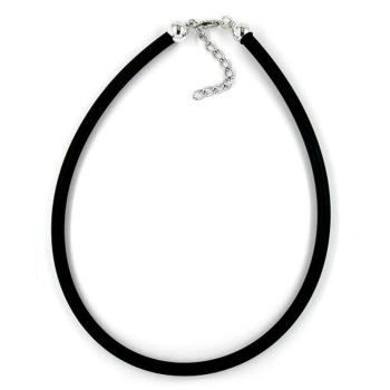 Rundschnur 6mm Vollgummikette Verschluss silberfarbig 50cm