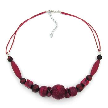 Preview: Kette 21mm Wabenperle bordeaux-dunkelrot Kordel 45cm
