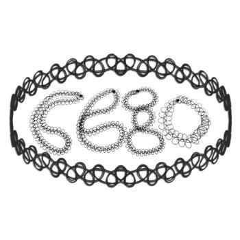 Preview: Kette 4 Stück flexible Tattoo-Kette schwarz 36cm