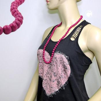 Kette 10mm Kunststoffperlen beere-violett-glänzend 80cm