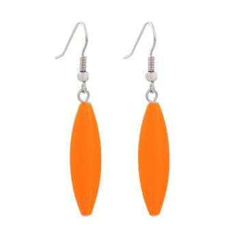 Ohrhaken Ohrhänger Ohrringe 30x9mm Rillenolive satt orange glänzend