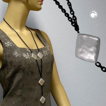 Kette 26mm Viereck Kunststoff wachsweiß Alu-Ankerkette schwarz 90cm