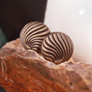 Clip Ohrring ca. 21mm Muscheldekor altgoldfarben matt Kunststoff