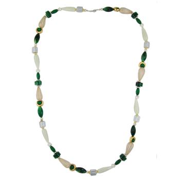 Kette mint-grün-kristall Kunststoff multi-color 90cm