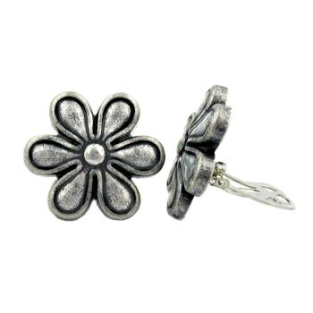 Clip Blume altsilber-farbig