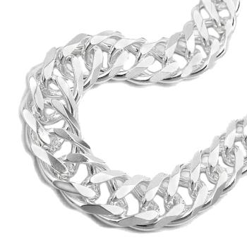 Armband 11x3,5mm Zwillingspanzer Silber 925 21cm