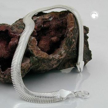 Armband 6mm flache Schlangenkette glänzend Silber 925 19cm