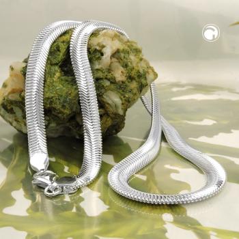 Kette 6x2mm flache Schlangenkette glänzend Silber 925 50cm