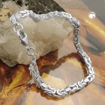 Armband 4x4mm Königskette vierkant glänzend Silber 925 21cm