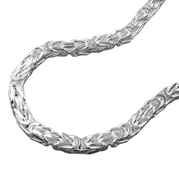 Kette 4x4mm Königskette vierkant glänzend Silber 925 55cm