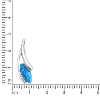 Anhänger 925/- Sterling Silber rhodiniert 2,0cm imit.Opal