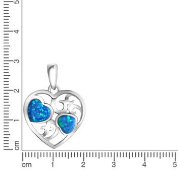 Anhänger 925/- Sterling Silber rhodiniert 2,2cm synth. Opal