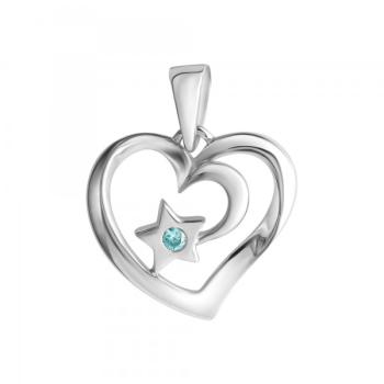 Anhänger 925/- Sterling Silber rhodiniert 2,1cm Zirkonia