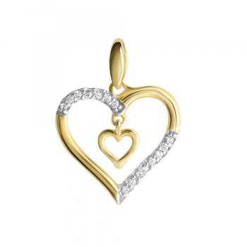 Anhänger 925/- Sterling Silber vergoldet 2,0cm Zirkonia