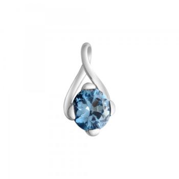 Anhänger 925/- Sterling Silber rhodiniert 1,8cm Kristall
