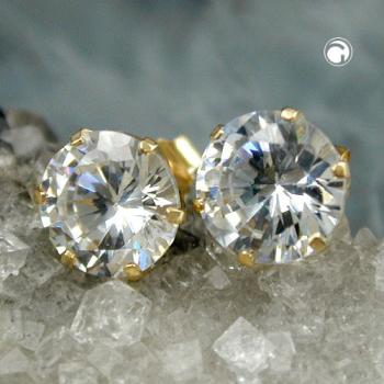 Ohrstecker Ohrring 8mm Zirkonia 9Kt GOLD