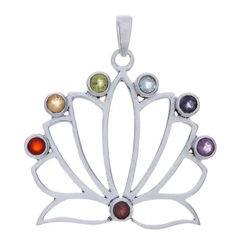 Lotus-Chakra-Anhänger mit Edelsteinen