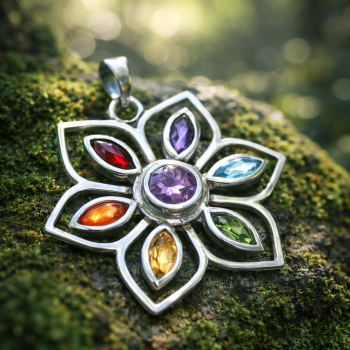 Preview: Blume der Balance - Chakra Anhänger