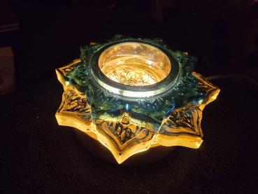 Teelichthalter goldene Lotusblüte