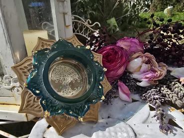 Preview: Teelichthalter goldene Lotusblüte