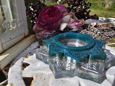 Preview: Teelichthalter silberne Lotusblüte