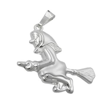 Anhänger 22x22mm Hexe matt-glänzend Silber 925