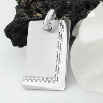 Anhänger, Gravurplatte matt glänzend diamantiert, Silber 925