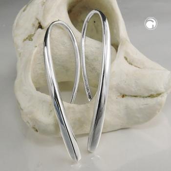 Durchzieher Ohrring Ohrhaken 33x2,5mm Tropfen glänzend Silber 925