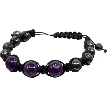 Magnetisches Hämatit-Armband — Amethyst