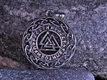 Valknut Runenkreis Anhänger aus 925 Sterlingsilber