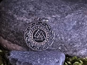 Valknut Runenkreis Anhänger aus 925 Sterlingsilber
