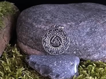 Valknut Runenkreis Anhänger aus 925 Sterlingsilber