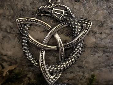 Ouroboros Drache – rhodiniert Silber 925 Anhänger