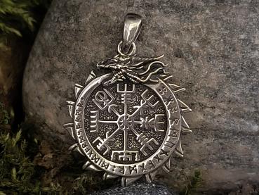 Vegvisir Drachenkompass – Silber 925 Anhänger