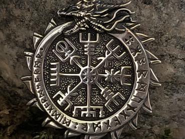 Vegvisir Drachenkompass – Silber 925 Anhänger