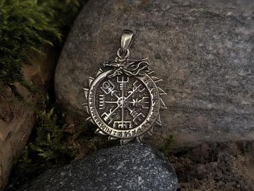 Vegvisir Drachenkompass – Silber 925 Anhänger