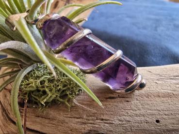 Anhänger Doppelender geschliffen - Amethyst