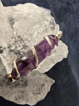 Anhänger Doppelender geschliffen - Amethyst