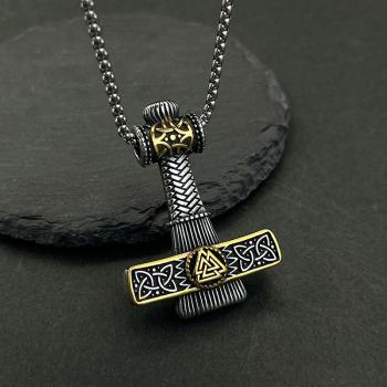 Halskette im Vintage-Stil mit Mjölnir Hammer Anhänger