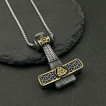 Halskette im Vintage-Stil mit Mjölnir Hammer Anhänger