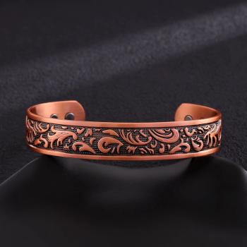 Kupferarmband Nordische Ornamente – Verstellbar | 12 mm Breit | ca. 38 g | Symbolarmband