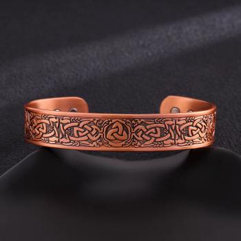 Kupferarmband Triquetra (keltischer Knoten) – Verstellbar | 12 mm Breit | ca. 38 g | Symbolarmband