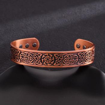 Kupferarmband Keltisches Flechtmuster – Verstellbar | 12 mm Breit | ca. 38 g | Symbolarmband