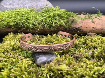 Kupferarmband Blumen ca. 10 mm – mit Magneten – ca. 26 g