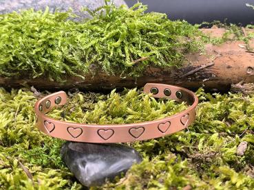 Preview: Kupferarmband Herzen ca. 7,8 mm – mit Magneten – ca. 22 g