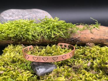 Preview: Kupferarmband Herzen ca. 7,8 mm – mit Magneten – ca. 22 g
