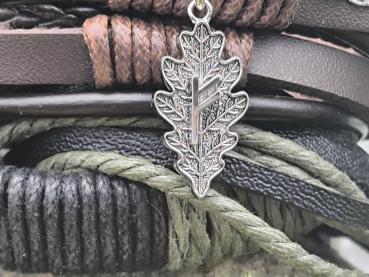 Erdpfad – 4-teiliges Runenarmband aus Leder mit 925er Silber