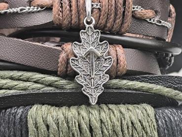 Erdpfad – 4-teiliges Runenarmband aus Leder mit 925er Silber
